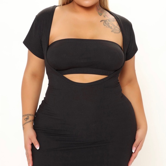 ✨sold✨Jolie & Joy Ribbed 2 piece Black Maxi Dress 95% Polyester 5%Spandex s - Picture 3 of 6